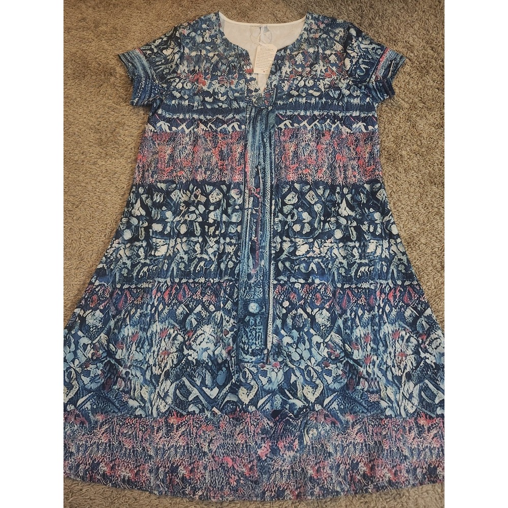 Ladies Slip Dress Size‎ Medium New Blue & Pink